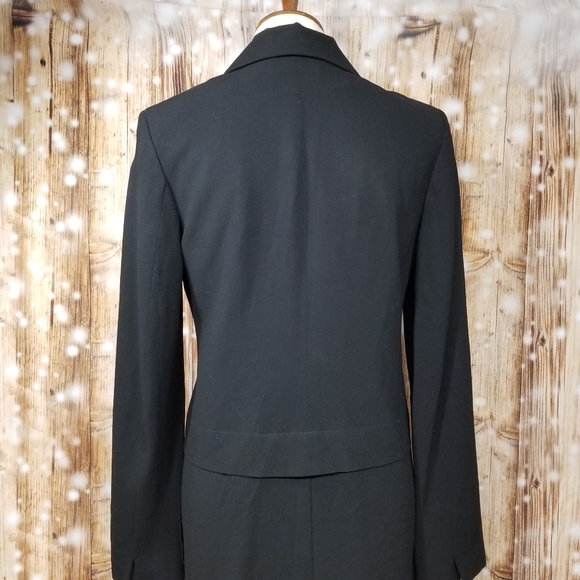 VTG Mark Eisen Collection Made In Italy Women's Sz 4 Black Long Button Up Blazer - Picture 6 of 14